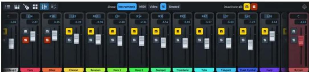 STEINBERG Dorico Elements 4 - Panneau Console de mixage - 1