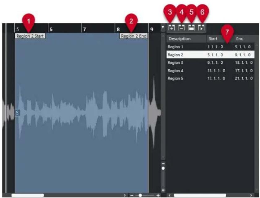 STEINBERG Cubase Artist 13 - Liste de régions - 1