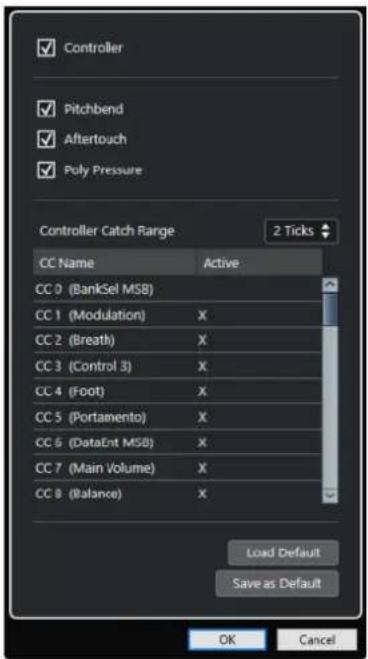STEINBERG Cubase Artist 13 - Boîte de dialogue Configuration MIDI Note Expression - 1