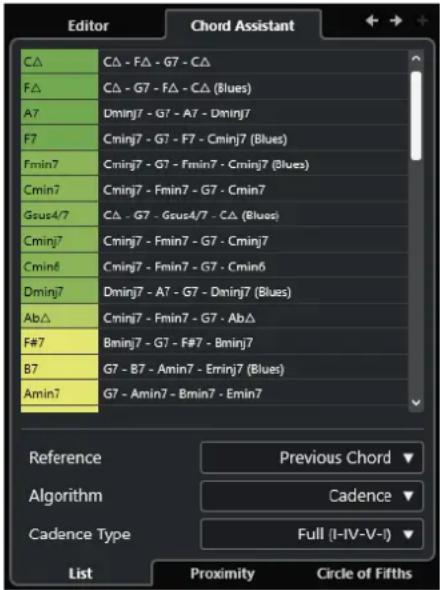 STEINBERG Cubase Artist 13 - Assistant Liste - 1