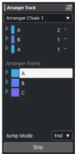 STEINBERG Cubase Artist 13 - Inspecteur de la piste Arrangeur - 1
