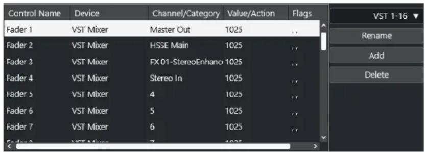 STEINBERG Cubase Artist 13 - Section d'assignation des commandes de Cubase - 1