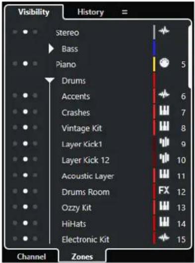 STEINBERG Cubase Artist 13 - Zones de la MixConsole - 1