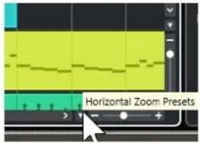 STEINBERG Cubase Artist 13 - Préréglages de zoom horizontal - 1