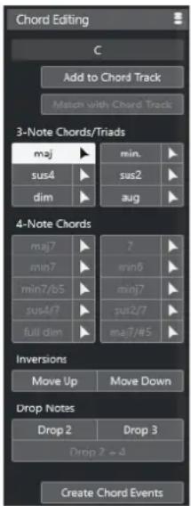 STEINBERG Cubase Artist 13 - Section Édition d'accords - 1