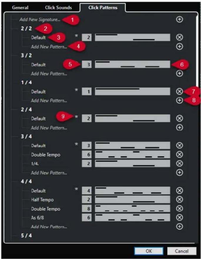 STEINBERG Cubase Artist 13 - Onglet Patterns de clic - 1