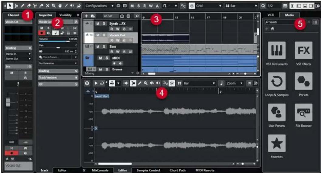 STEINBERG Cubase Artist 13 - Fenêtre Projet - 1