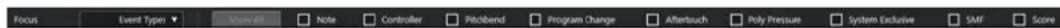STEINBERG Cubase Artist 13 - Barre de filtres de l'Éditeur en liste - 1