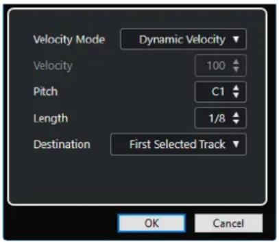 STEINBERG Cubase Artist 13 - Boîte de dialogue Convertir les repères en notes MIDI - 1