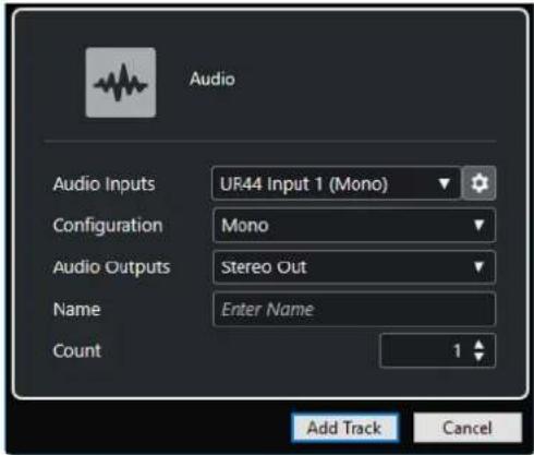 STEINBERG Cubase Artist 13 - Boîte de dialogue Ajouter une piste - Audio - 2