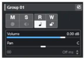 STEINBERG Cubase Artist 13 - Section Paramètres de base des pistes Voie de groupe - 1