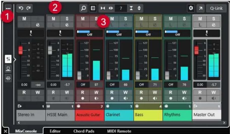 STEINBERG Cubase Artist 13 - MixConsole de la zone inférieure - 1