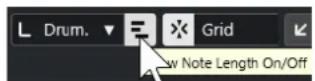 STEINBERG Cubase Artist 13 - Affichage des notes de l'Éditeur de rythme - 2