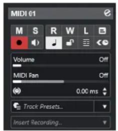 STEINBERG Cubase Artist 13 - Section Paramètres de base des pistes MIDI - 1