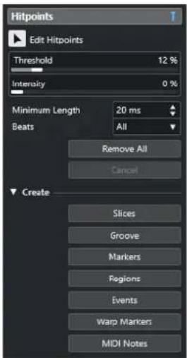STEINBERG Cubase Artist 13 - Filtres de repères de la section Repères - 1