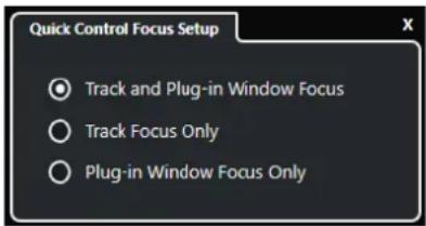 STEINBERG Cubase Artist 13 - Panneau Configuration du focus de Contrôle instantané - 1