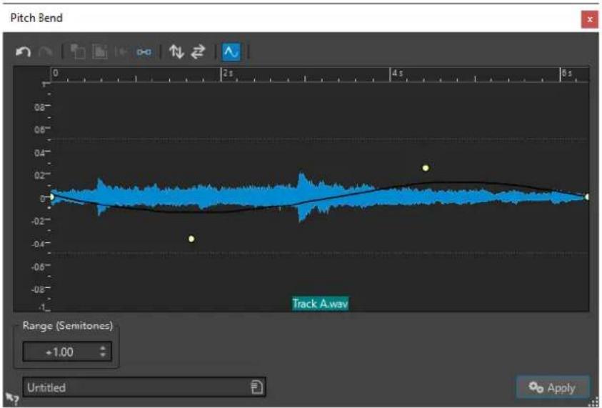 STEINBERG WaveLab Elements 11 - Boîte de dialogue Pitch Bend - 1