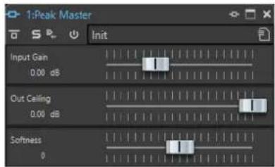 1:Peak Master Input Gain 0.00 dB Out Ceiling 0.00 dB Softness 0
