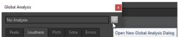 Global Analysis No Analysis Peaks Loudness Pitch Extra Errors Open New Global Analysis Dialog