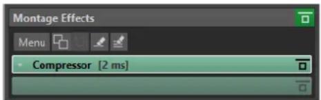 Montage Effects Menu • Compressor [2 ms]