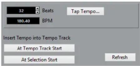 STEINBERG Cubase LE 10.5 - Calculatrice de tempo - 1