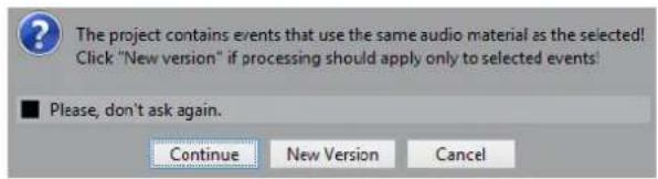 STEINBERG Cubase LE 10.5 - En cas de traitement de clips partagés - 1