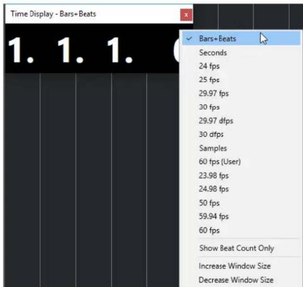 STEINBERG Cubase LE 10.5 - Fenêtre Affichage temps - 1