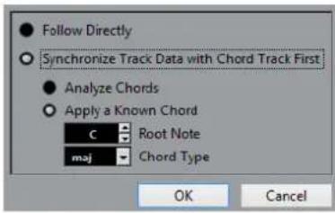 STEINBERG Cubase LE 10.5 - Boîte de dialogue Suivre piste d'Accords - 1