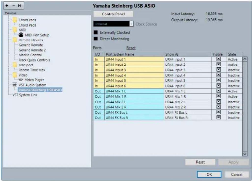 STEINBERG Cubase LE 10.5 - Page de configuration du pilote ASIO - 1