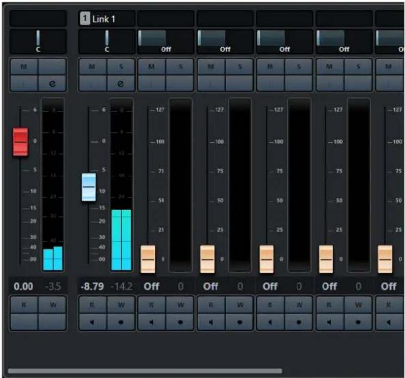 STEINBERG Cubase LE 10.5 - Section des faders - 1