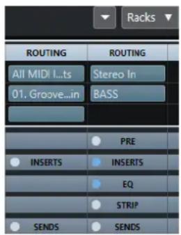 STEINBERG Cubase LE 10.5 - Racks de voie - 1