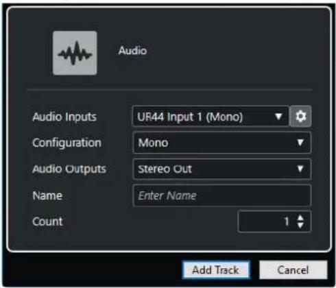 STEINBERG Cubase LE 10.5 - Boîte de dialogue Ajouter une piste - Audio - 2