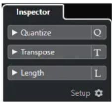 STEINBERG Cubase LE 10.5 - Inspecteur de l'Éditeur clavier - 1