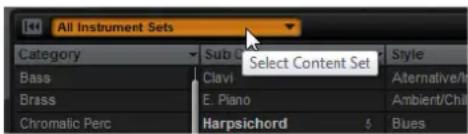 STEINBERG HALion Sonic 2 - Filtrer les Instrument Sets - 1