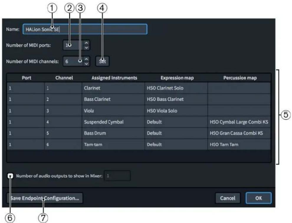 STEINBERG Dorico SE 3.5 - Boîte de dialogue Configuration des terminaisons - 1