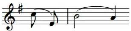 STEINBERG Dorico SE 3.5 - Extrémités des liaisons d'expression par rapport à des notes dont les hampes sont orientées dans des directions différentes - 2