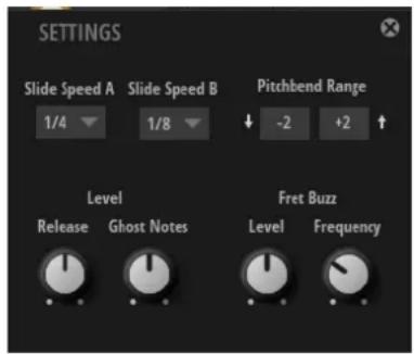 STEINBERG Electric Bass - Tableau de bord Settings - 1