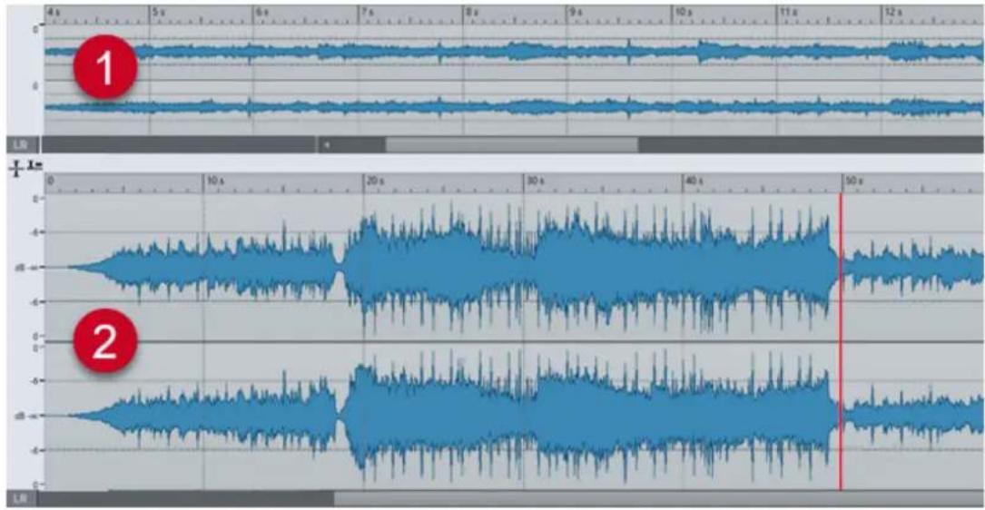 STEINBERG WaveLab Pro 12 - Options de zoom propres à l'Éditeur audio - 1
