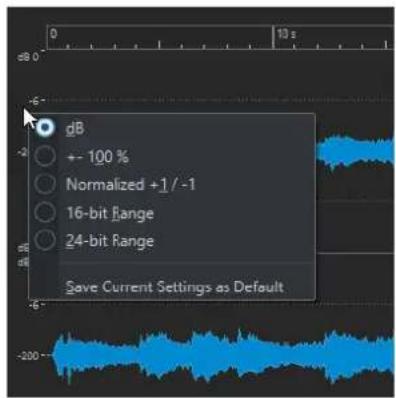 STEINBERG WaveLab Pro 12 - Menu Règle de niveau (Éditeur audio uniquement) - 1