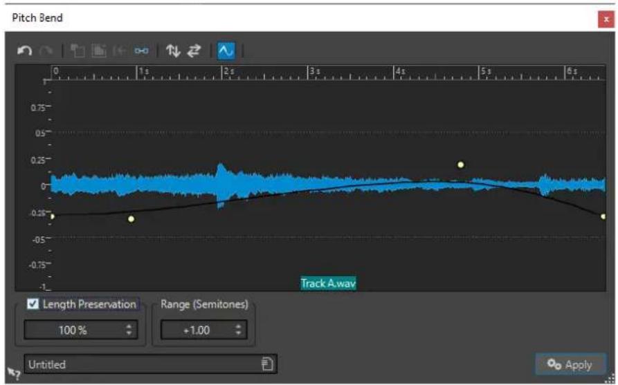 STEINBERG WaveLab Pro 12 - Boîte de dialogue Pitch Bend - 1