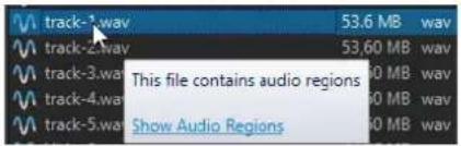 STEINBERG WaveLab Pro 12 - Régions audio - 1