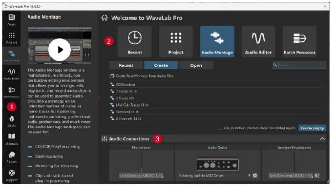 STEINBERG WaveLab Pro 12 - Fenêtre de l'Assistant de démarrage - 1