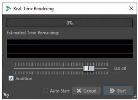 STEINBERG WaveLab Pro 12 - Boîte de dialogue Rendu en temps réel - 1