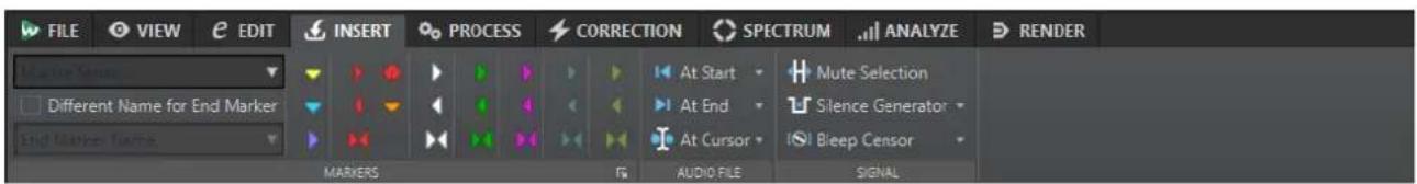 STEINBERG WaveLab Pro 12 - Onglet Insérer (Éditeur audio) - 1