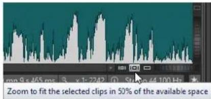 STEINBERG WaveLab Cast 1 - Boutons de zoom dans un montage audio - 1