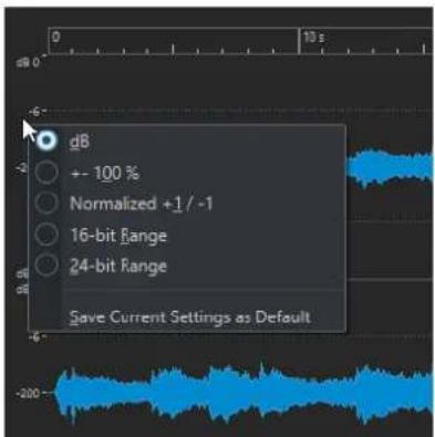 STEINBERG WaveLab Cast 1 - Menu Règle de niveau (Éditeur audio uniquement) - 1