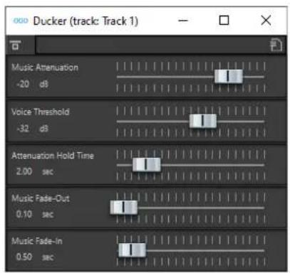 STEINBERG WaveLab Cast 1 - Configuration du ducker pour un effet de ducking sur les pistes - 1