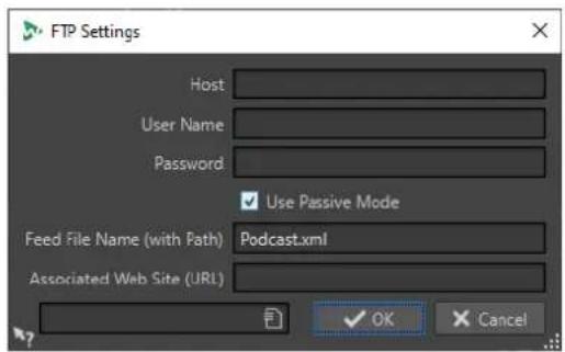 STEINBERG WaveLab Cast 1 - Boîte de dialogue Réglages FTP - 1