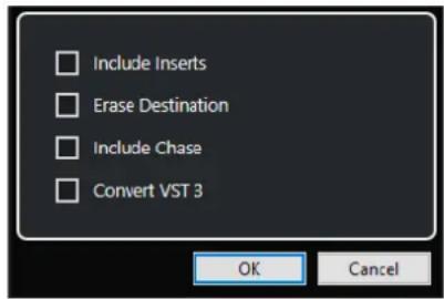 STEINBERG Cubase LE 13 - Boîte de dialogue Options de fusion MIDI - 1