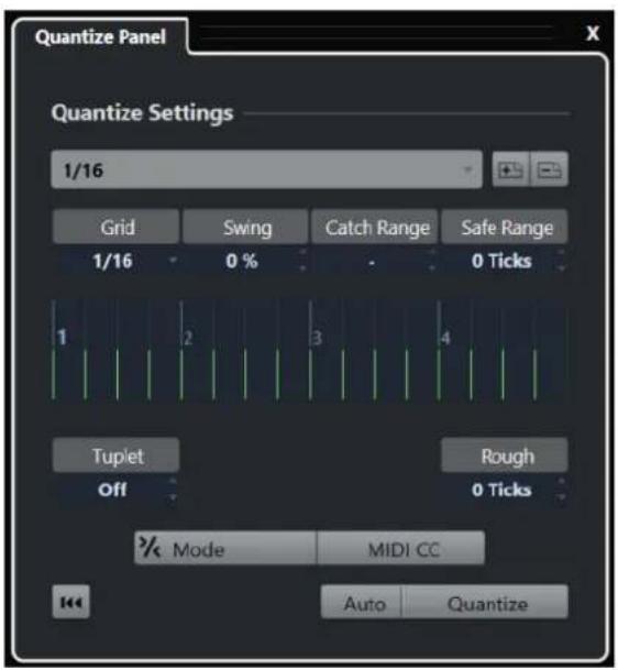 STEINBERG Cubase LE 13 - Panneau de quantification - 1